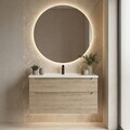 Dulap de baie cu chiuvetă, Hanah Home, Messina 100 v2, Stejar