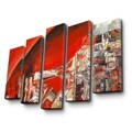 Set 5 tablouri decorative, 5PATK-249, Canvas, 19 x 70 cm, Multicolor