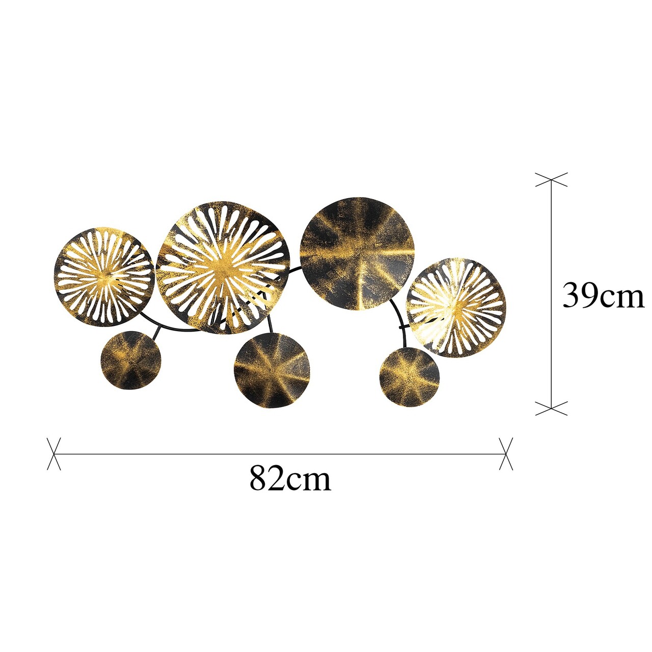 Decoratiune de perete, Eysan, Metal, Dimensiune: 82 x 39 x 7 cm, Multicolor