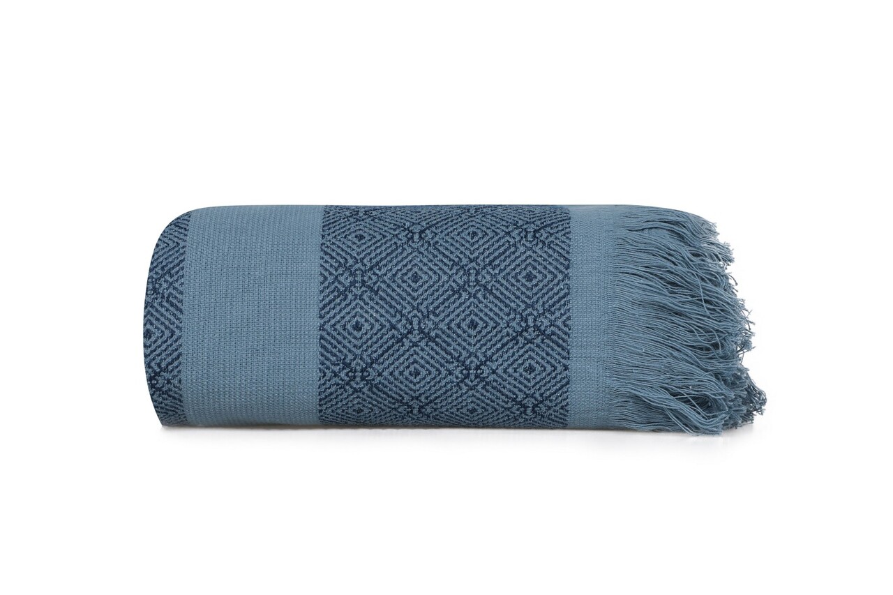 Prosop de baie, Cotton Box, Twins, Bumbac, Albastru indigo - 2 | YEO