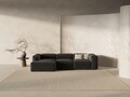 Coltar stanga 3 locuri, Bergamo, Cosmopolitan Design, 304x152x70 cm, tesatura structurata, negru