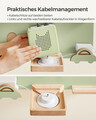 Raft de perete pentru boxa Toniebox cu 35 figurine copii, Songmics, 55.8x18x59.7 cm, MDF/otel/lemn de fag, verde