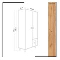 Dulap pentru haine, Mod Design, Musso, 100 x 190 x 52 cm, pal melaminat, stejar/alb