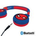Casti wireless pliabile pentru copii Spider-Man, LEXIBOOK, 18x17x7.5 cm, plastic/textil, albastru/rosu