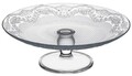 Platou servire tort Lacy, Pasabahce, 16 cm, sticla, transparent