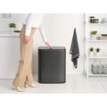 Cos de gunoi cu soft touch, Brabantia, Bo Touch, 60 L, 31.2x54.5x65.6 cm, otel, gri inchis