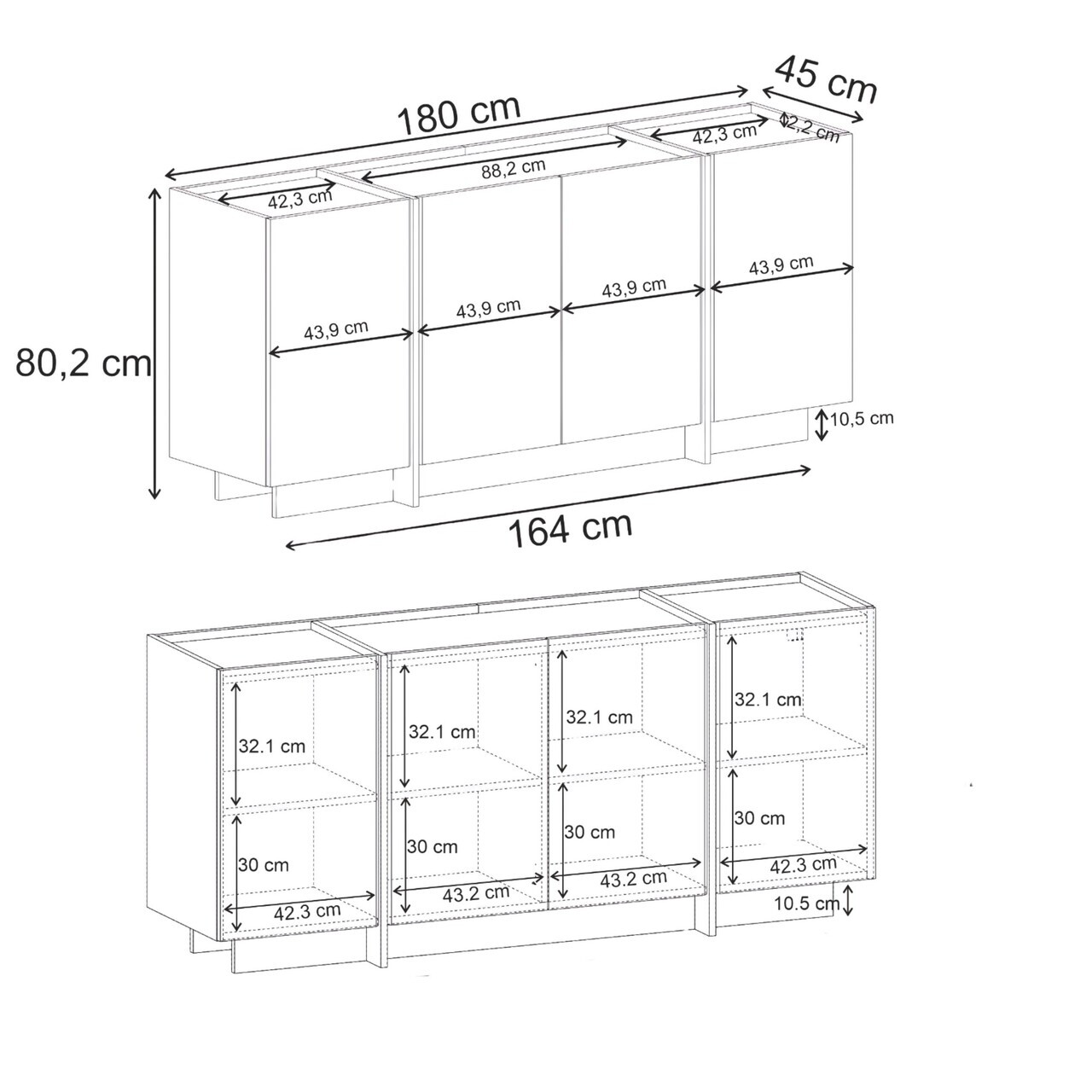 Consola, Nordure, Dorma, 180x80x45 cm, Stejar Compass — imaginea 9