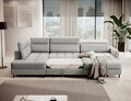 Coltar extensibil dreapta 4 locuri ELTAP, RT-04AUB, Berrto, 306x165x100 cm, lemn/poliester, gri deschis