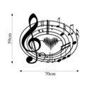 Decoratiune de perete, World Of Music, Metal, Dimensiune: 70 x 59 cm, Negru