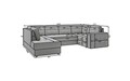 Coltar extensibil stanga 5 locuri ELTAP, LT-85MO, Blewett, 299x198x82 cm, lemn/poliester, gri deschis