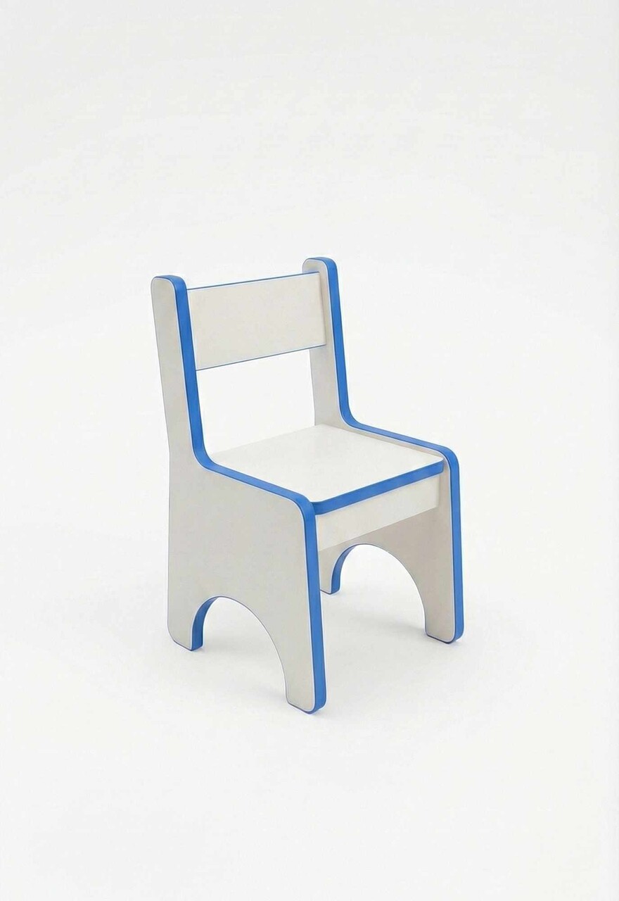 Scaun pentru copii, Hanah Home, Artmtkchr, 30x50x35 cm, Albastru/Alb - imagine 2