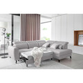 Coltar extensibil dreapta 4 locuri ELTAP, RT-03NU, Noble, 255x201x100 cm, lemn/poliester, gri deschis