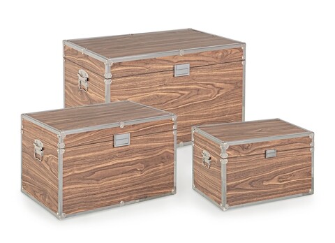 Set 3 cufere Elegance, Bizzotto, 65.5 x 40.5 x H38.5 cm, MDF, maro 40.5