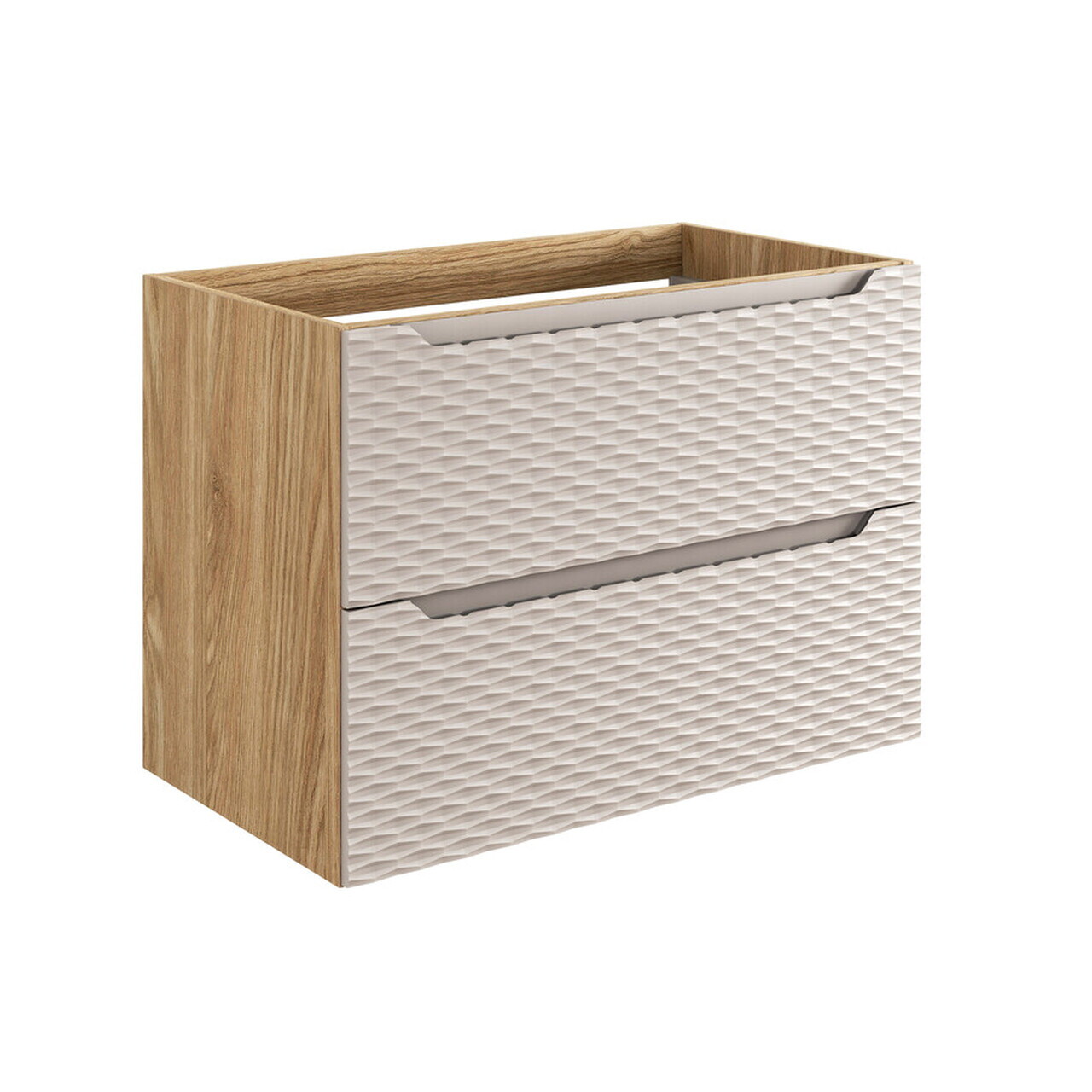 Set mobiler baie, dulap cu lavoar, 80 cm S Un Trust , Ocean Beige, Comad, MDF/PAL laminat, stejar — imaginea 3