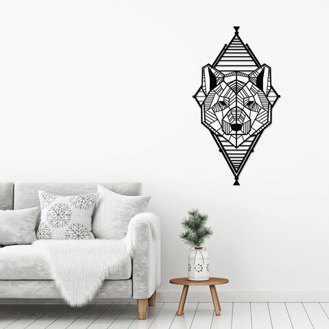 Decoratiune de perete, geo wild, metal, dimensiune: 33 x 60 cm, negru