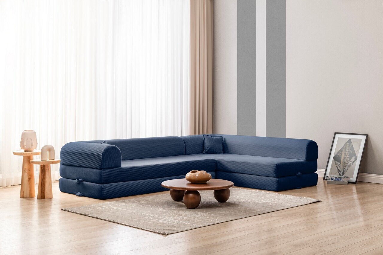 Coltar, Atelier del Sofa, 118FVL1503, Tesatura plus reiata, Albastru navy