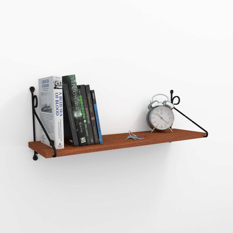 Raft de perete, decormet, seramoni, 72x27x20 cm, nuc