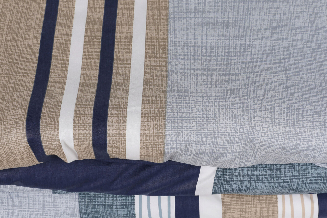 Lenjerie de pat pentru o persoana (FR), Savoy - Blue, Victoria, Bumbac Ranforce
