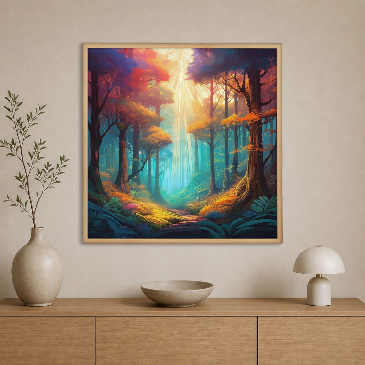Tablou decorativ Cc-K-Ah-1009 PÂNZĂ Lemn (Grosime: 18 mm Multicolor