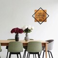 Decoratiune de perete, Jordan, 50% lemn/50% metal, Dimensiune: 54 x 54 cm, Nuc / Negru