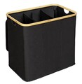 Cos pentru rufe Ecori, Wenko, 57x37x50 cm, bambus/poliester/polietilena, negru/natur
