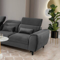 Coltar extensibil stanga 4 locuri ELTAP, Foble, 267x196x100 cm, lemn/poliester, gri inchis