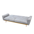 Canapea extensibila 3 locuri Samtige, Homla, 212x84x86.5 cm, lemn/catifea din poliester, gri