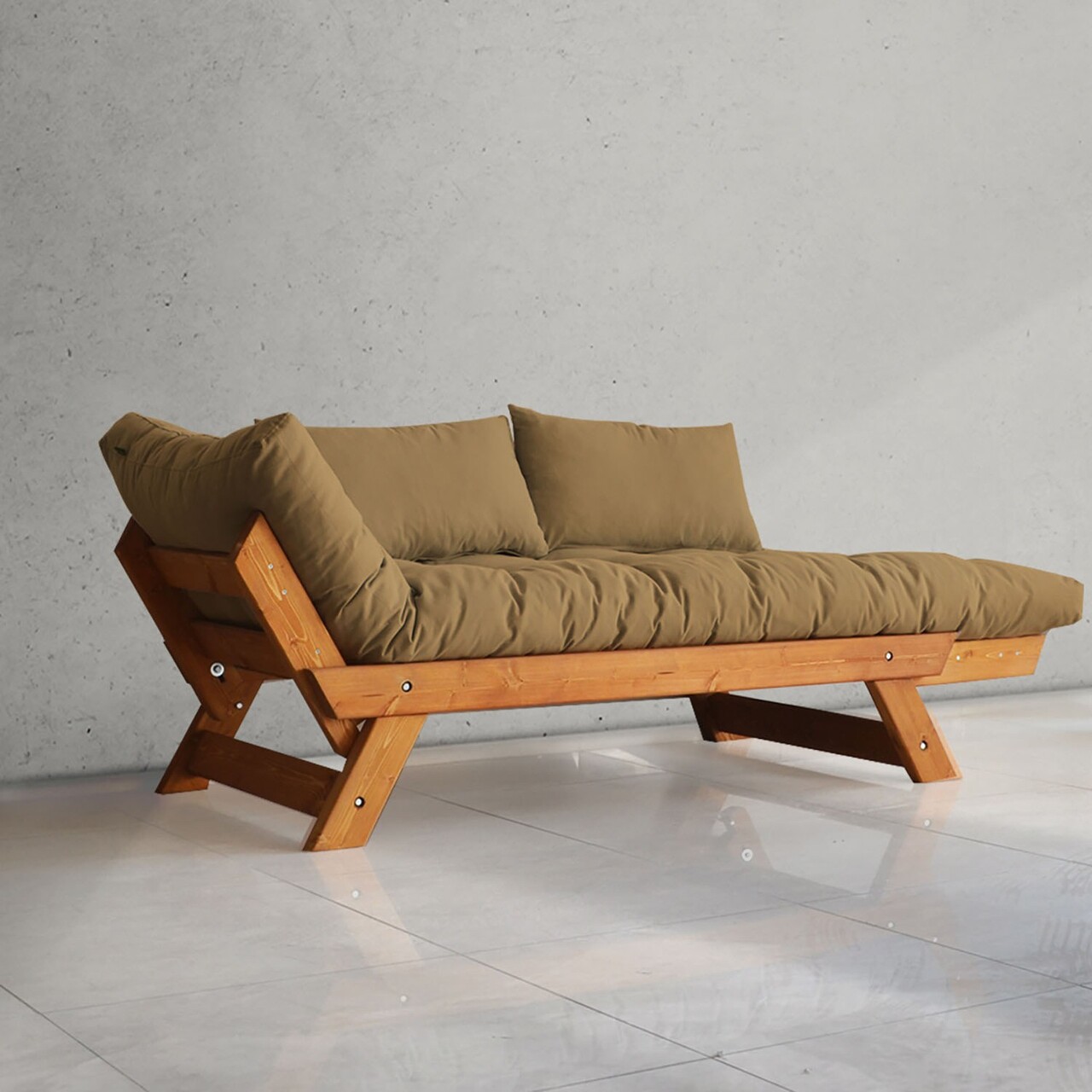 Canapea de gradina cu 2 locuri, Hanah Home, CPT8125-210, Teak / Cămilă - view 2
