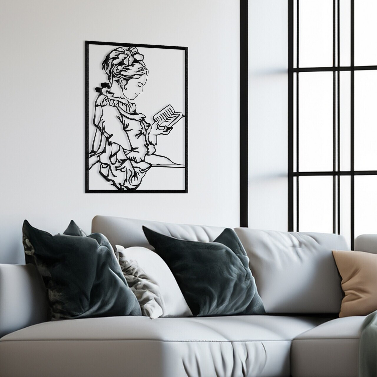 Decoratiune de perete, RT-NMD-059, Dimensiuni: 58,5 x 41 cm, Negru — imaginea 3
