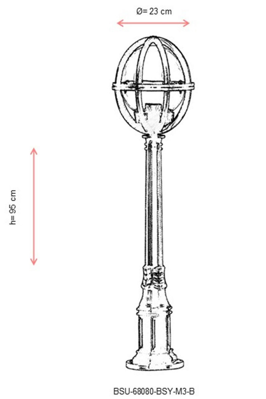 Lampadar de exterior, Avonni, 685AVN1102, Plastic ABS, Negru