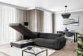 Coltar extensibil stanga 4 locuri ELTAP, Mari-17, Mariall, 288x200x92 cm, lemn/poliester, gri inchis