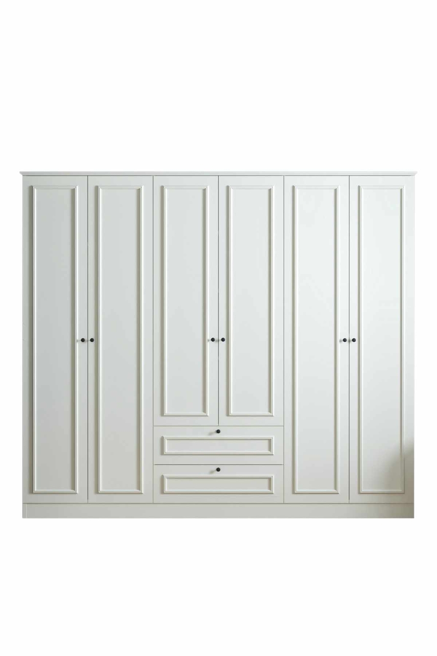 Dulap pentru haine, Hanah Home, Mira 6 210, 209x210x54 cm, Alb - view 10