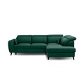 Coltar extensibil dreapta 4 locuri ELTAP, RT-35NU, Noble, 255x201x100 cm, lemn/poliester, verde inchis