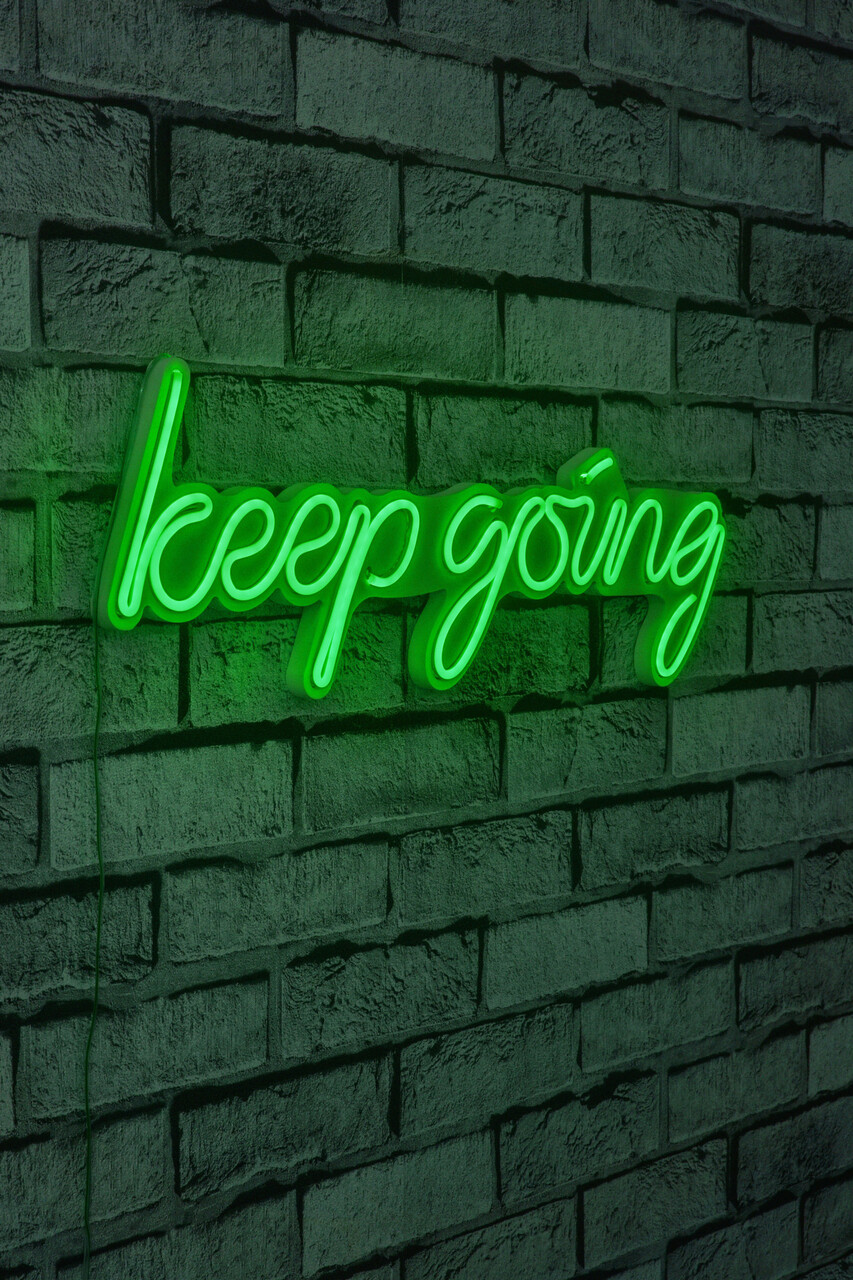 Decoratiune luminoasa LED, Keep Going, Benzi flexibile de neon, DC 12 V, Verde