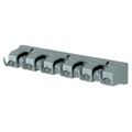 Suport de perete pentru maturi si mopuri, iDesign, 39.5x8.5x6.5 cm, plastic, gri