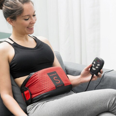 Centura vibranta cu efect de sauna S InnovaGoods, TPU, 70 x 17 x 7 cm, rosu/negru