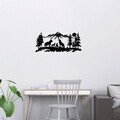 Decoratiune de perete, Wolf Pack, Metal, Dimensiune: 47 x 103 cm, Negru