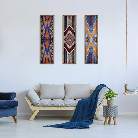 Set 3 tablouri decorative, tah177, mdf, lemn, multicolor