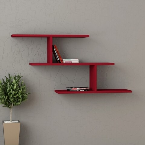Raft pentru perete Misi, Decortie, 104x22x54 cm, visiniu