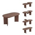 Set masa extensibila si scaune (5 piese), Nordure, Aleria 4, Nuc Milano / Nuc Închis / Alb