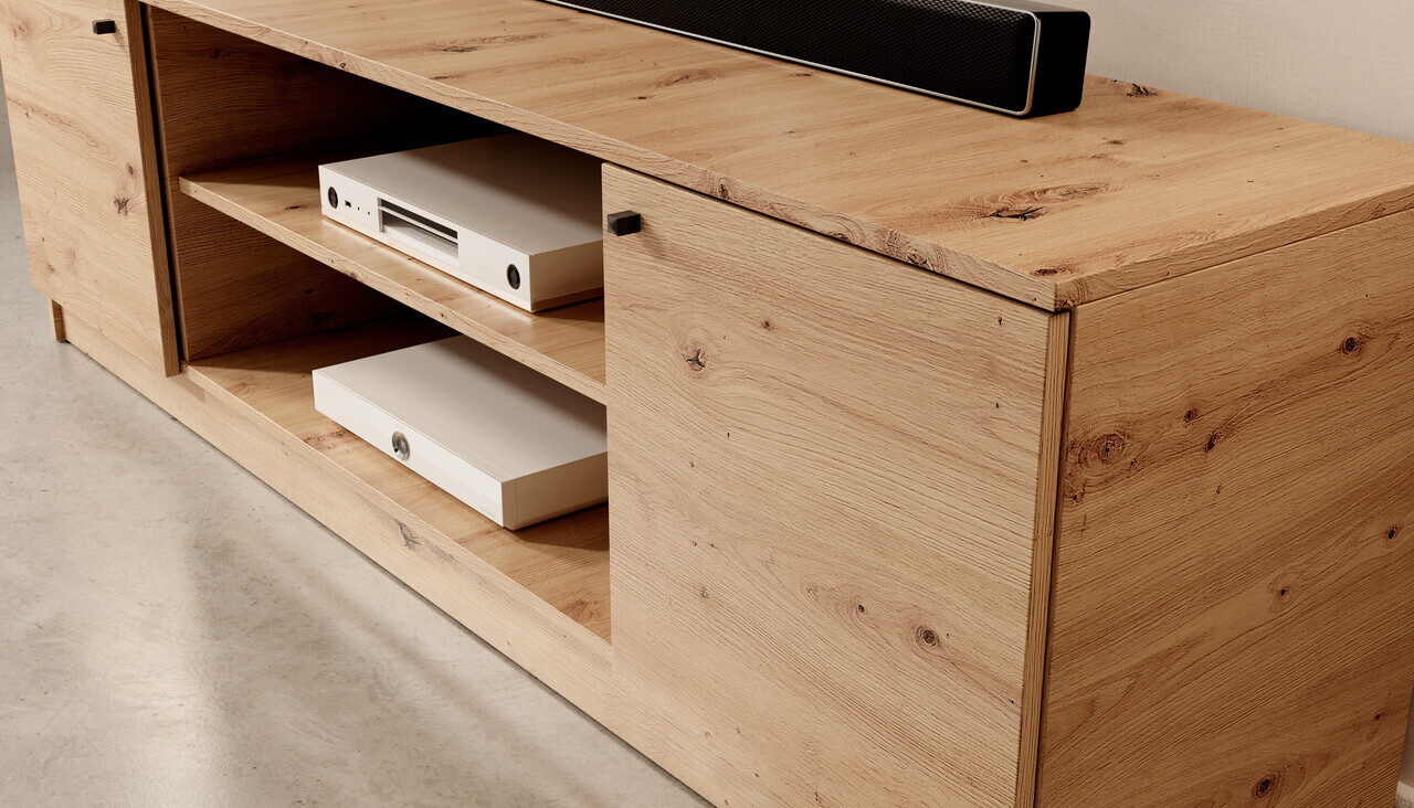 Comoda TV ADRK, Evi I, 160x40x48.5 cm, PAL laminat, artisan — imaginea 5