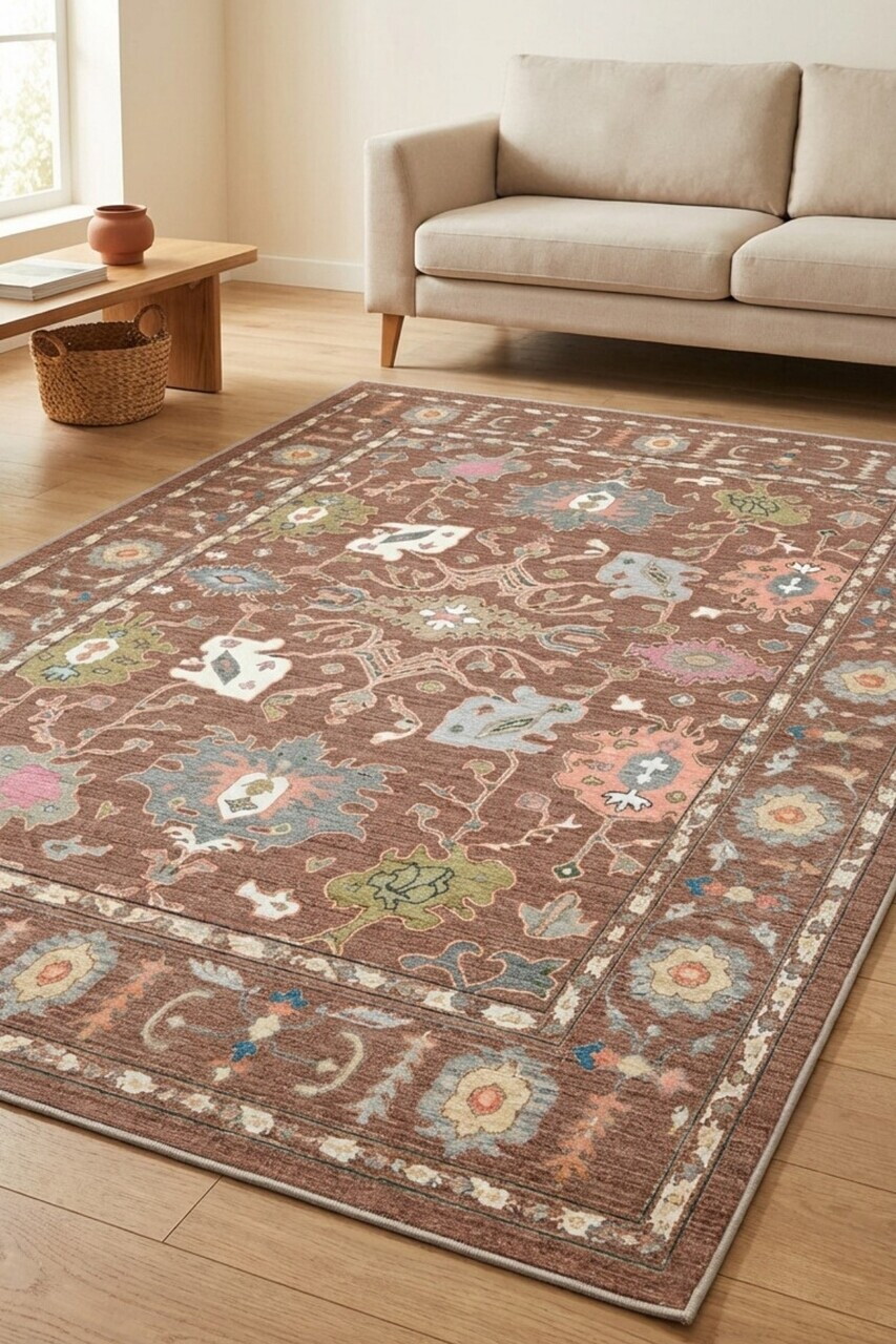Covor, DC-7530-11, 80x250 cm, Poliester, Maro — imaginea 4