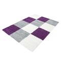 Covor Shaggy Louis, Decorino, 200x290 cm, polipropilena, alb/mov
