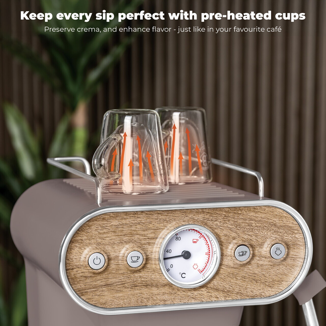 Espressor 3 in 1 Berlinger Haus, Taupe Nordic, 950W, 23x26.5x30.5 cm, inox, taupe mat/natur - view 6