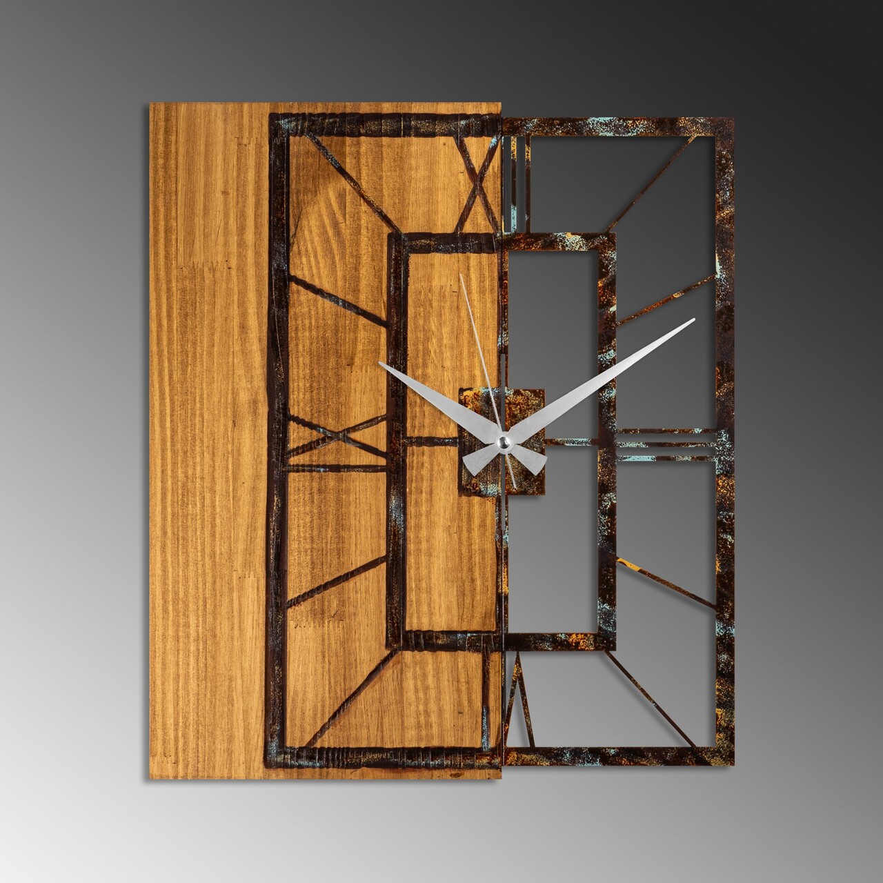 Ceas de perete, Wooden Clock 37-A, Dimensiune: 49 x 58 cm, Nuc / Maro - view 4