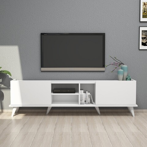 Comoda TV, Mezza, Elegante 1320, 180 X 52 X 34 Cm, Pal Melaminat, Alb