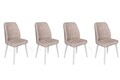 Set scaune 4 piese, Nmobb, Alfa-495 V4, Metal , Crem / Alb / 