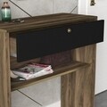 Set consola si oglinda Luis Aynali, Talon, 90 x 35.5 x 90 cm/44 cm, walnut/negru