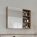 Dulap de baie cu oglindă, Hanah Home, 2462, 75x60x16 cm, MDF, Maro