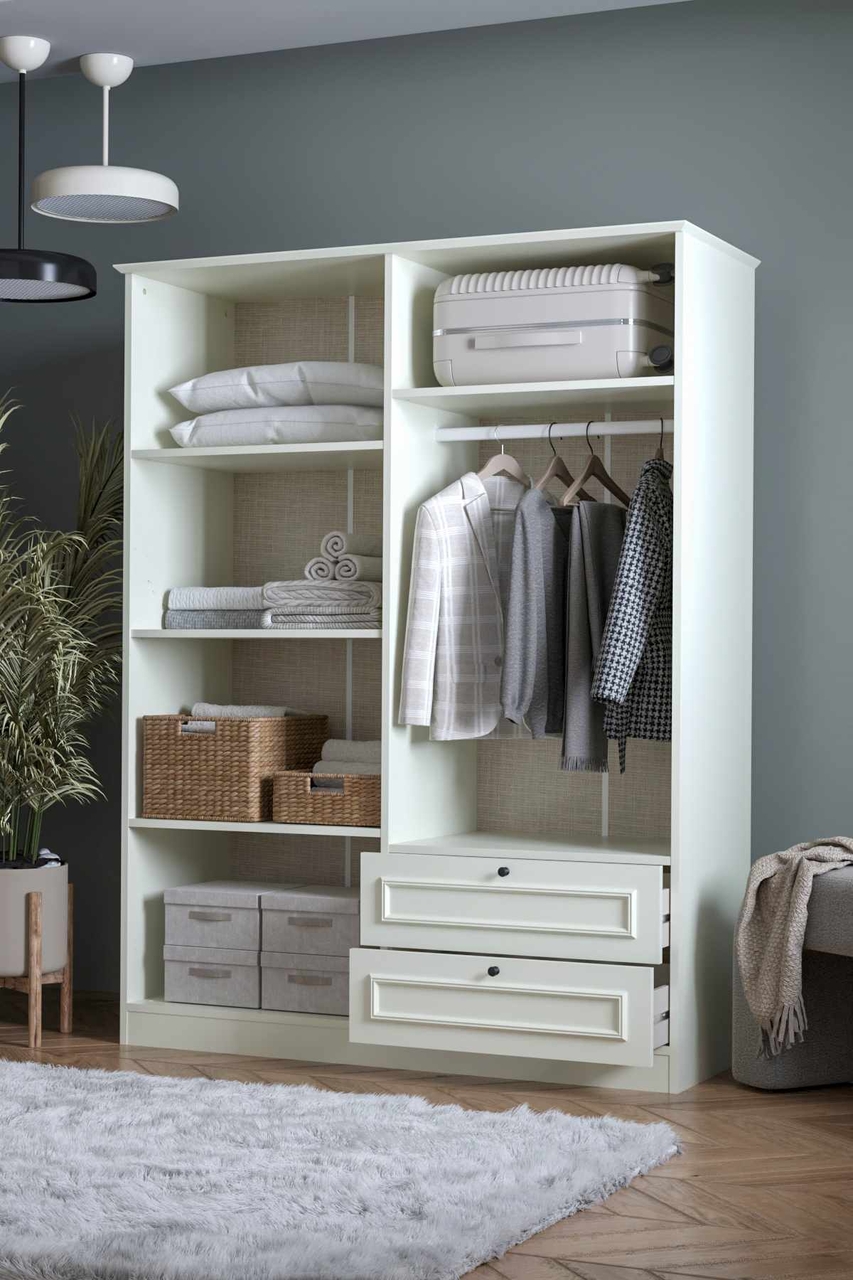 Dulap pentru haine, Hanah Home, Mira 182, 140x182x54 cm, Alb - view 6